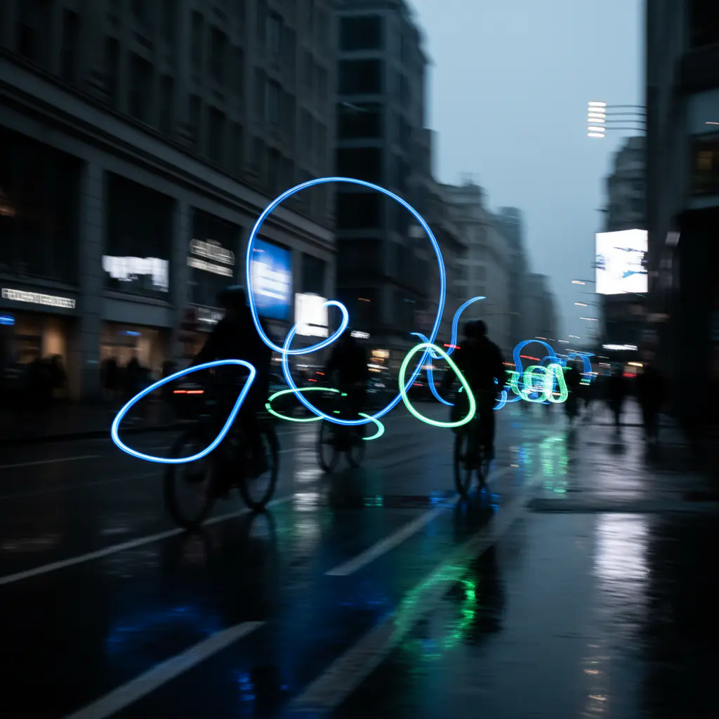 Fast moving light trails